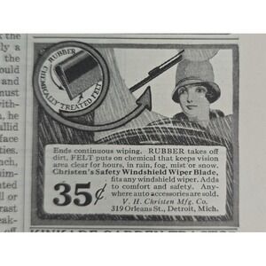 Christens Safety Windshield Wiper Blade 1927 Vintage Auto Accessory Ad